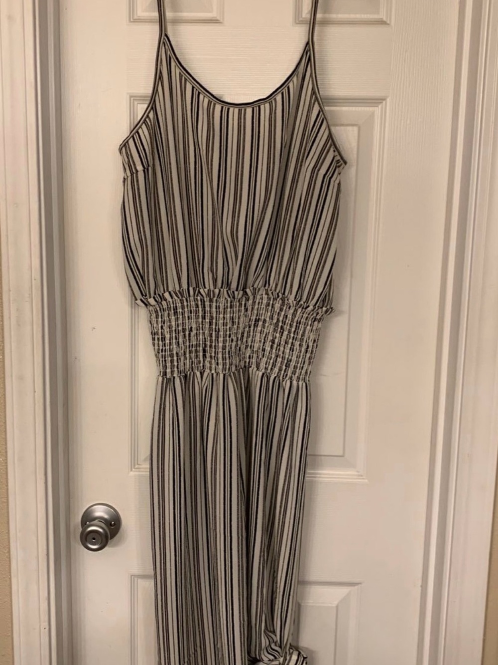 bailey blue Black & White & black Striped Sleeveless dress